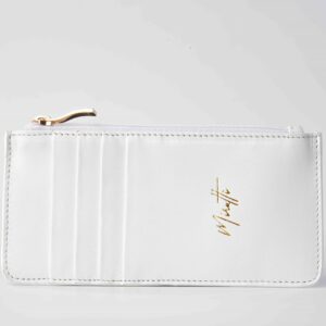 White zipped wallet